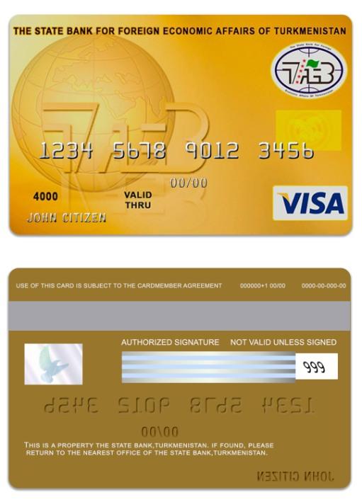 Turkmenistan The State Bank visa card